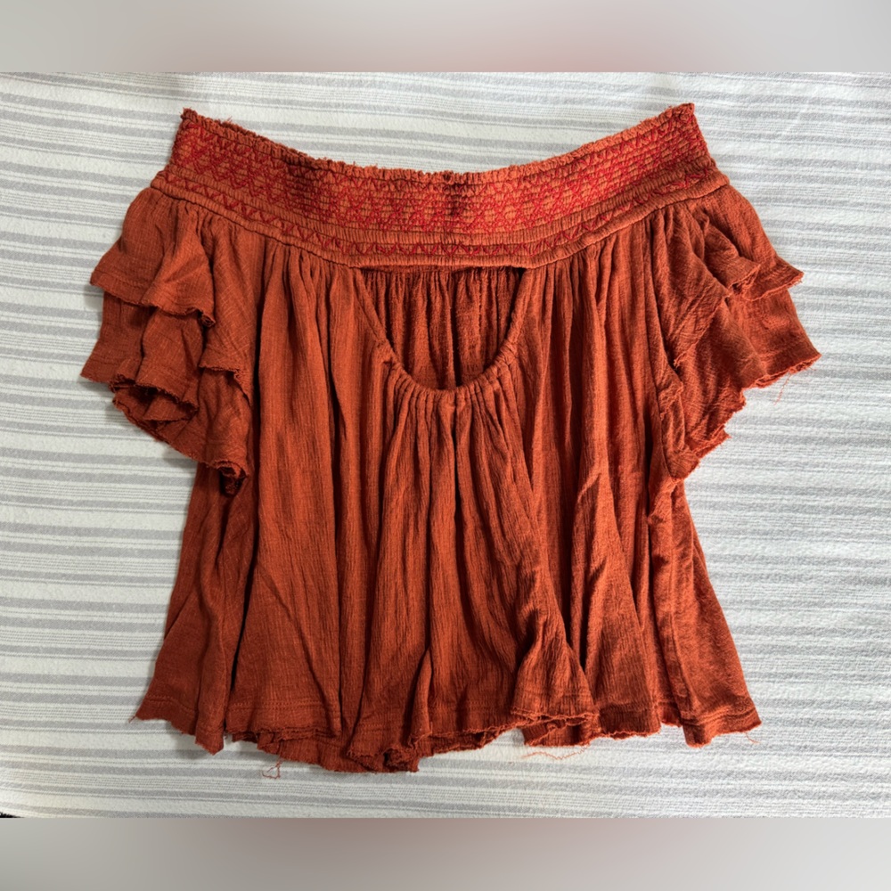 Free People Santorini Off the Shoulder Top XS